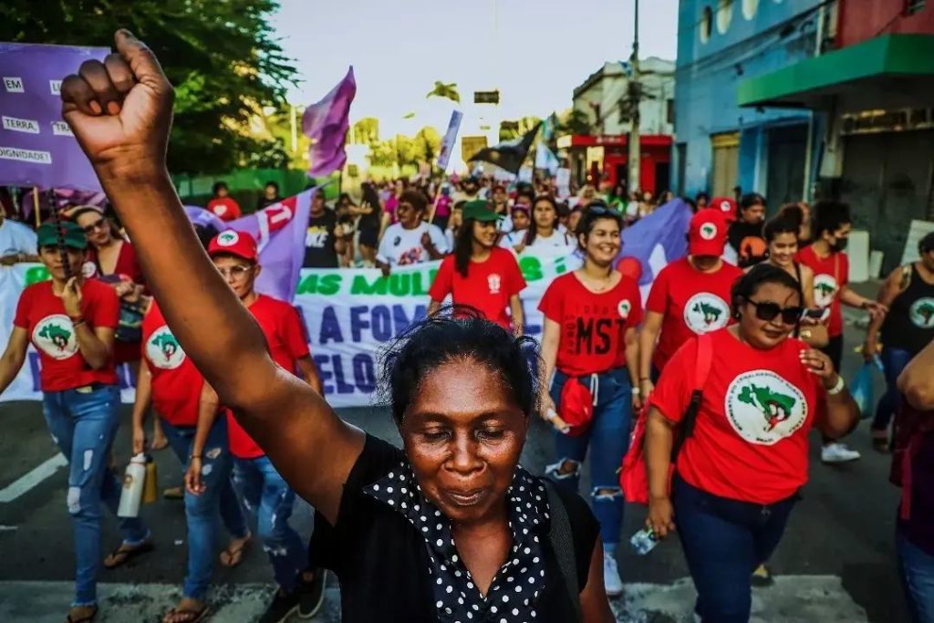 Manifestación 8M en Fortaleza, Brasil. Foto: MST